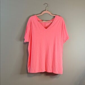 Zenana Coral Women's V-Neck Top Short Sleeve‎ 1X